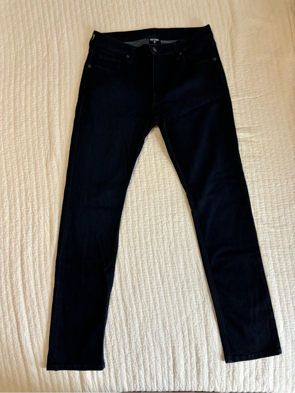 34 True Classic Stretchy Slim Fit Black Men's Jeans - Unbranded
